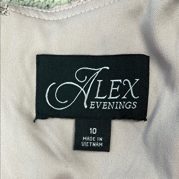 New Alex Evenings Lace Overlay Maxi Dress Gown Mother of the Bride Blush 10 - Picture 7 of 12